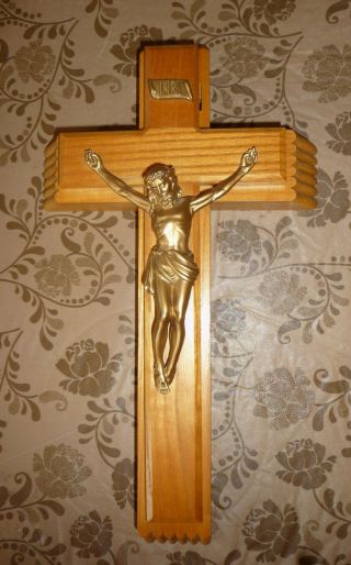 Vtg Wooden Crucifix Cross Last Rites Sick Call Set Candles Holy Water Exorcism
