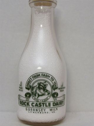Trpq Milk Bottle Rock Castle Dairy Farm Lynchburg Va Large Barn Picture 1955