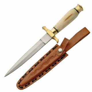 Bone Handle Renaissance Athame 10 " Double - Edged Steel Dagger Steel Knife