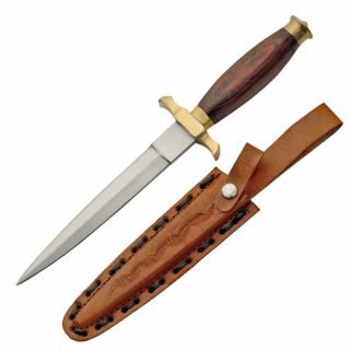 Wood Handle Renaissance Athame 10 " Double - Edged Steel Dagger Steel Knife