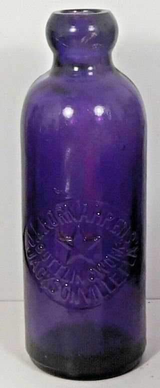 C1900 Purple - Amethyst Hutch Soda Bottle - J.  L.  Kornahren & Co,  Jacksonville,  Fla.