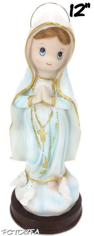 Virgen De Fatima 12 " / Our Lady Of Fatima W/ Light Religion Baby Face