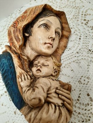 Mother And Child Vintage Plaque,  Wall Hanging,  Sculpture,  Figurine