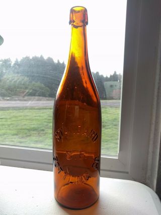 Standard Bottling Co.  San Francisco Beer / Wine Bottle Blob Top Honey Amber