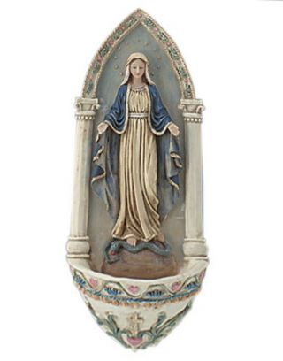 Our Lady Of Grace Holy Water Font 9 - 3/4 " H Cc197