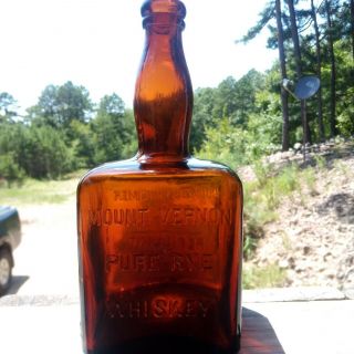 Cook & Bernheimer Co Mount Vernon Pure Rye Whiskey In Amber And Embossed On Four