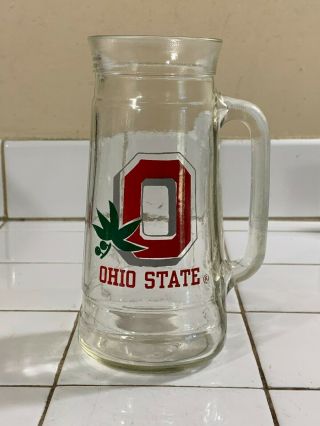 Vintage Ohio State Buckeyes University Glass Beer Mug