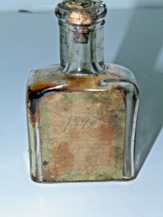 Vintage Old Quaker Miniature Rye Whiskey Labeled Bottle 1897 3