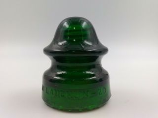 Vintage Emerald Green Mclaughlin 20 Glass Insulator
