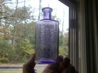 Roderic Wild Cherry Cough Balsam Amethyst Hand Blown 1890s Medicine Bottle