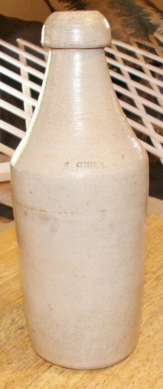 Quart Stoneware / Pottery Bottle V.  Guild 1870 