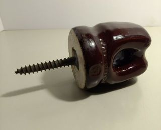 Vintage Collectible Brown Porcelain Ceramic Insulator Electric Telephone Pole