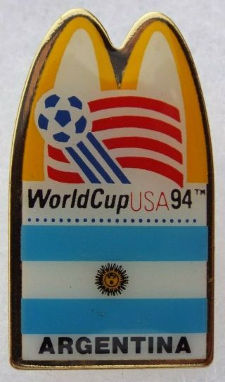 Vintage 1994 Argentina Flag World Cup Soccer Hat/lapel Pin Mcdonalds