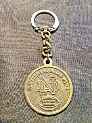Vintage Notre Dame 1973 Football Undefeated Championship Nd Key Chain Rare