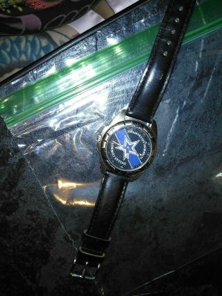 Dallas Cowboys Fossil Xxx Bowl 96 Vintage Watch Leather Band Needs Battery