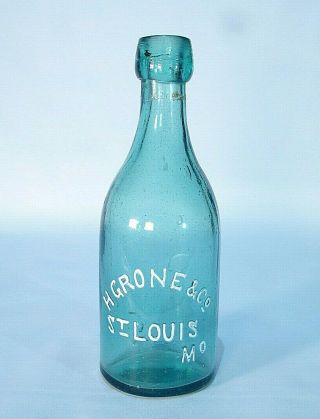 Grone & Co St Louis Mo Pony Blob Top Missouri Soda Or Beer Bottle