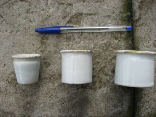 3 Different Shaped 18th Century Delftware Ointment Pots