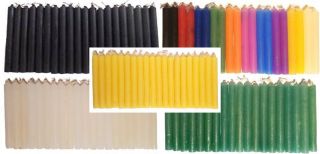 100 Chime Spell 4 " Candles - 20 Assorted 20 Green 20 White 20 Black & 20 Yellow