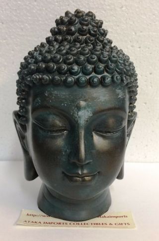 Inner Peace Buddhism Buddha Head Display Zen Yoga Oriental Style Figurine Statue