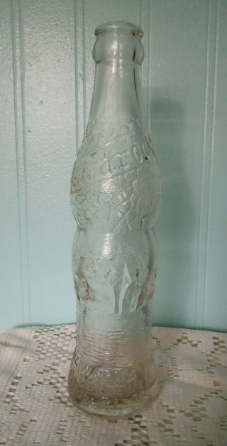 Antique Advertising Heavy Embossed Clearock Glass Soda Bottle