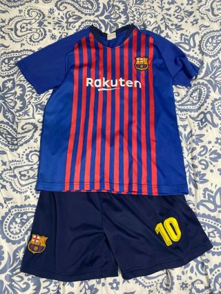 Youth Lionel Messi Fc Barcelona Jersey Shirt And Shorts Set