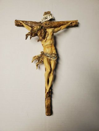 Inri Wall Crucifix,  20 " Handmade Jesus Hanging On Cross,  Christian Catholic W/pw
