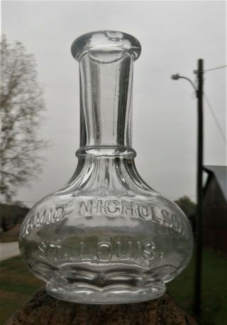 St Louis Missouri.  Scarce Mini Whiskey,  David Nicholson,  Shot Bottle
