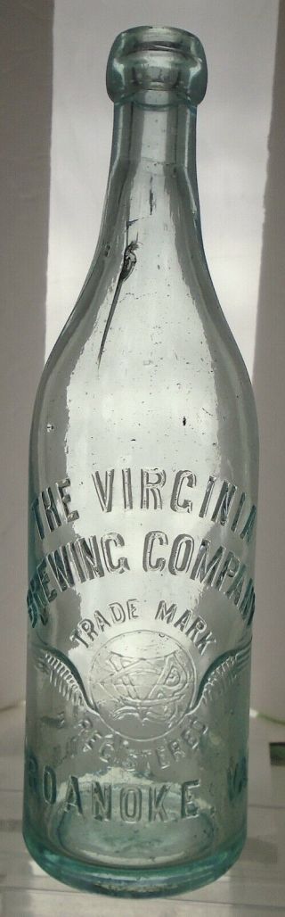 The Virginia Brewing Co.  Roanoke Virginia Antique Blob Top Pint Beer Bottle.