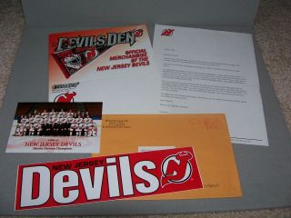 Vintage Jersey Devils Nhl Correspondence: Team Photo,  Sticker,  Brochure,  Letter