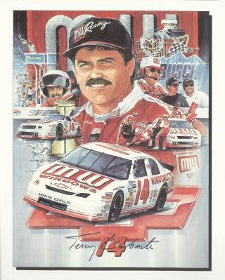 1995 Terry Labonte " Mw Windows Racing Team " 14 Nascar Busch Series Postcard