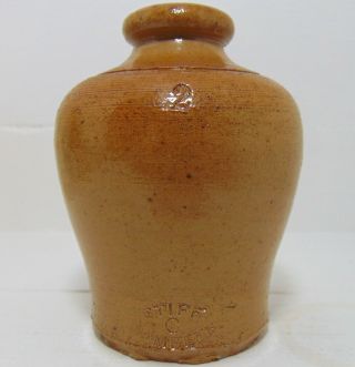 Small 2oz Stiff Of Lambeth London Salt Glaze Mercury Jar (dental) C1900 - 1920