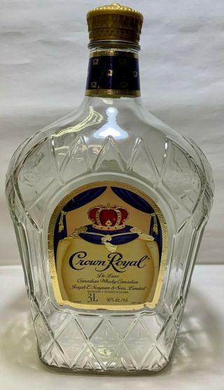 Crown Royal Deluxe Canadian Whisky Large Empty Bottle 3l