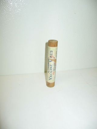 Rare 1924 Cutter Labs Glycerinated Vaccine For Virus Capillary Tabs Wood Tube