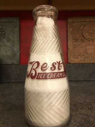 Best Ice Cream Co,  One Quart Milk Bottle