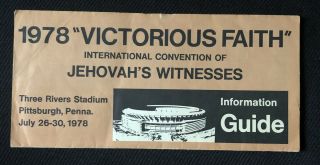 Watchtower " Victorious Faith " Intl Convention Program/information Guide 1978