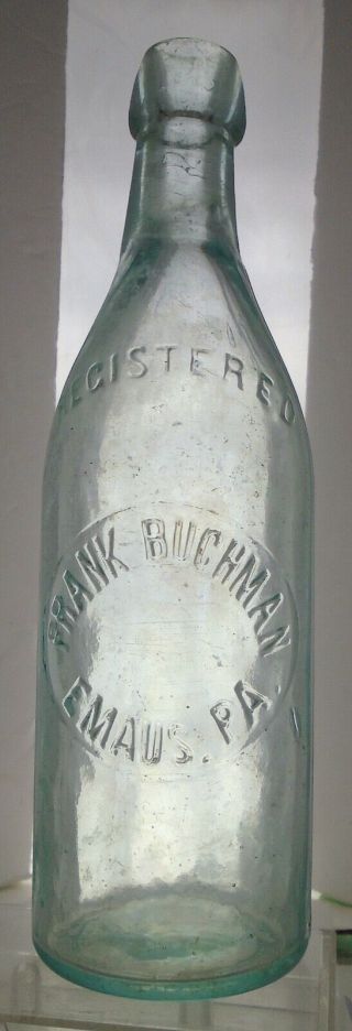 Frank Buchman Emaus Pennsylvania Antique Blob Top Pint Beer Bottle.