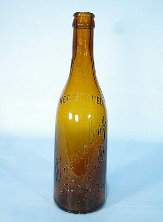 Pottsville Pa Yuengling Amber Color Blown In Mold Pre Pro Beer Bottle