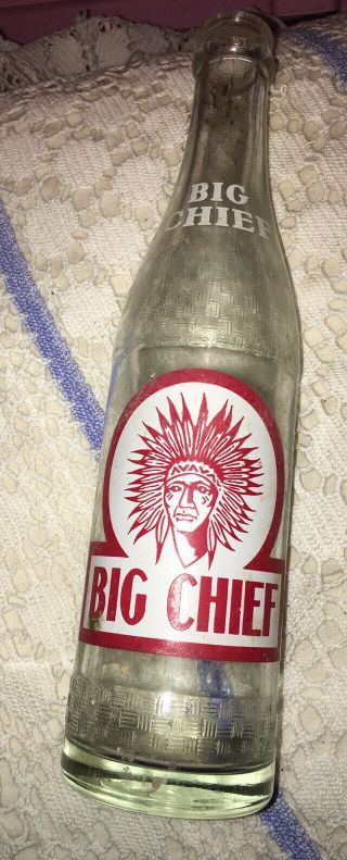 3 Vintage Big Chief Soda Pop Bottle Coca Cola Vinita Oklahoma