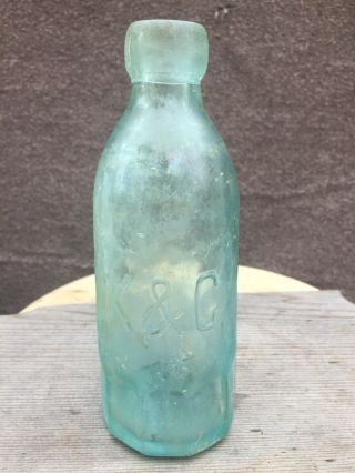 K&c Hutchinson Soda Bottle Dayton,  Ohio.  Louisville,  Ky Or Indianapolis Indiana