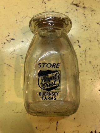 Vintage Royal Crest Inc Aristocrat Of Milks Denver Colorado Bottle 1/2 Pint G48