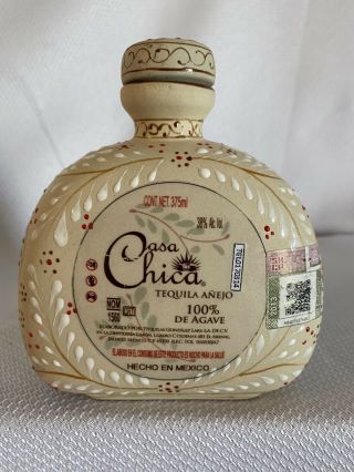 Casa Chica Ceramic Tequila Bottle Made In Mexico 375ml