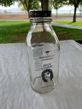 2020 Alice Cooper Phoenix Arizona Empty Quart Milk Glass Bottle Limited Edition -
