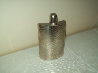 Vintage Ww Ii Era German Tin Lined 10 Oz Ahs Flask Hammered Finish
