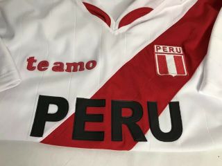 Peru Soccer Jersey National Team Small Shirt Ss Teamo White Red Sport
