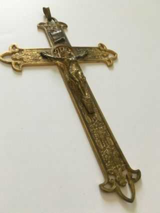 Antique French Gilded Bronze Ormolu Holy Pectoral Cross Crucifix FRANCE 2