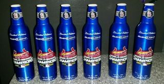 2006 World Series St.  Louis Cardinals 6 Aluminum Bud Light Empty Beer Bottles
