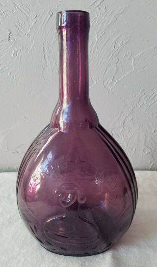 Amethyst Or Purple Jenny Lind Fislerville Glass Bottle