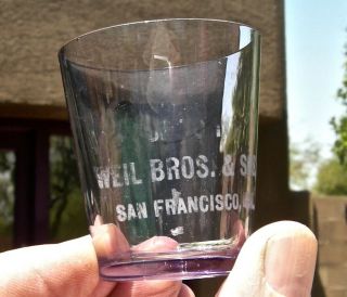 Pre - Pro San Francisco California " Weil Bros & Sons " Western Whiskey Shot Glass