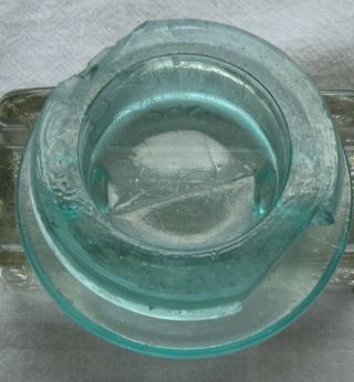 Rare aqua A STONE & Co PHILADA with 2 large lugs Glass fruit jar STOPPER 3