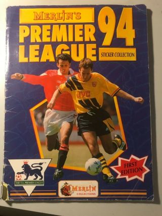 Merlins Premier League 94 Sticker Album,  100 Complete.